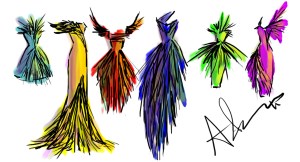 feather dresses